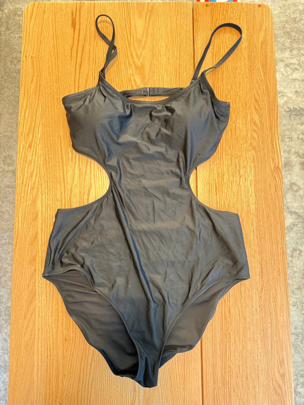 Aerie Black One Piece Cutout Swimsuit XL Tall Gently Used